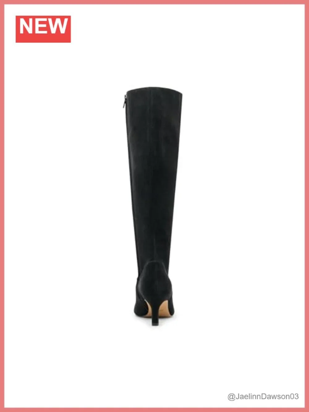 Knee High Boot Leather Look Waterproof Pull On
